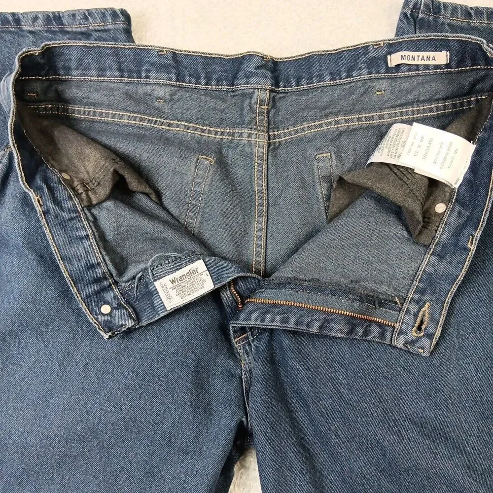 Wrangler Western Montana  Straight Fit Blue Jeans‎ Mens Size 40 X 33